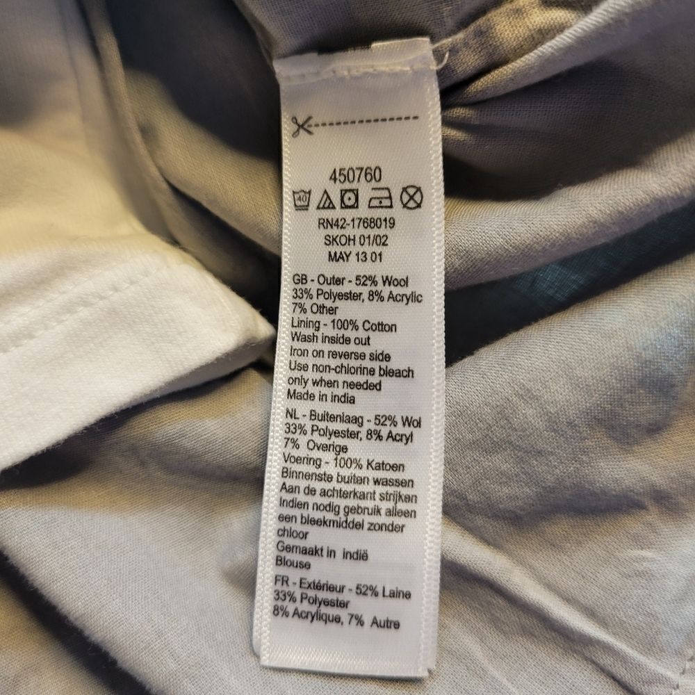 MONSOON Gray Wool Blend Dress with withe embroidery 3-6mo - Picture 9 of 16